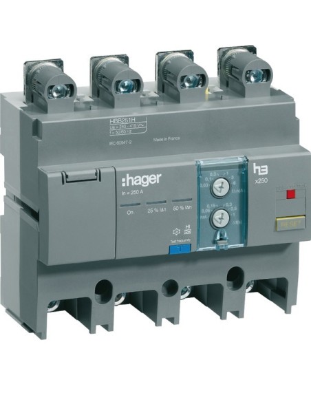 Blok różnicowo-prądowy 4P 250A, regulowany HBB251H Hager