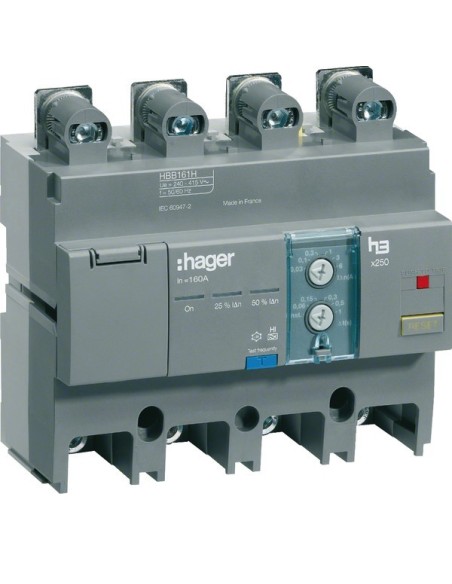 Blok różnicowo-prądowy 4P 160A, regulowany HBB161H Hager