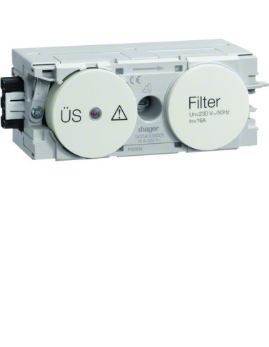 tehalit.WA Gniazdo z ogranicznikiem przeciwprzepięciowym z filtrem WAGO C-profil krem G004009001 Hager