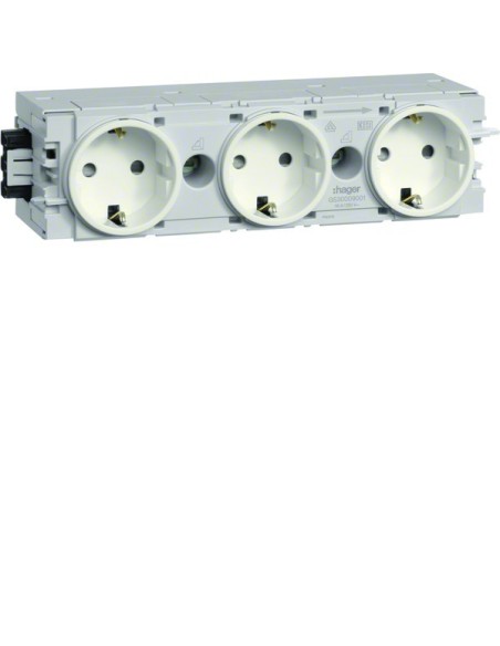 tehalit.WA Gniazdo SCHUKO 3-krotne połączenie WAGO C-profil krem GS30009001 Hager