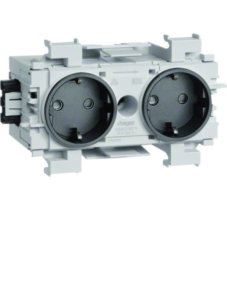 tehalit.WA Gniazdo SCHUKO 2-krotne WAGO montaż krawędziowy antracyt GS20019011 Hager