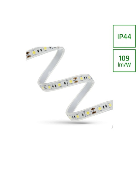 PASEK LED 44W/5m 3528 120LED/1m CW 2 LATA ECO 1M(ROLKA 5M) W SILIKONIE 4800lm biała zimna