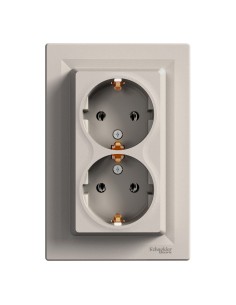 Asfora Gniazdo podwójne SCHUKO, brązowe EPH9900169 Schneider 2