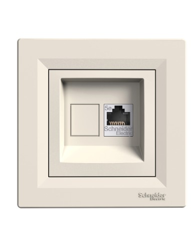 Asfora Gniazdo komputerowe RJ45 kat.5e STP, kremowe EPH5000123 Schneider
