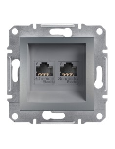 Asfora Gniazdo komputerowe 2x kat.6 UTP bez ramki, stal EPH4800162 Schneider 2