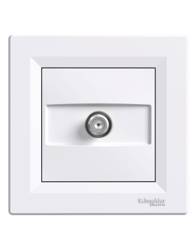 Asfora Gniazdo SAT przelotowe z ramką, białe EPH3700221 Schneider