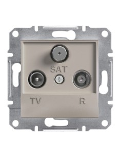 Asfora Gniazdo RTVSAT przelotowe (8dB) bez ramki, brąz EPH3500369 Schneider 2