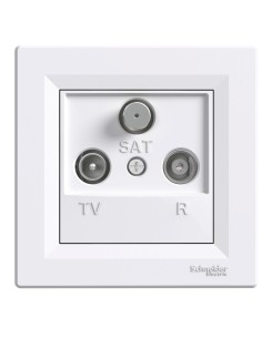 Asfora Gniazdo RTVSAT przelotowe (8dB), białe EPH3500321 Schneider 2