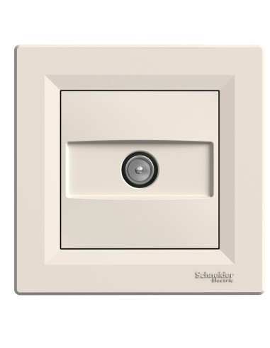 Asfora Gniazdo TV przelotowe (4dB) z ramką, kremowe EPH3200223 Schneider