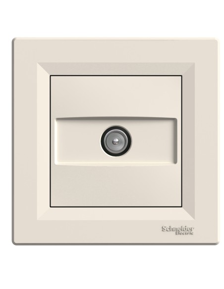 Asfora Gniazdo TV przelotowe (4dB) z ramką, kremowe EPH3200223 Schneider