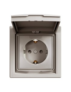 Asfora Gniazdo SCHUKO IP44 z ramką, (jednokrotne) brąz EPH3100369 Schneider 2