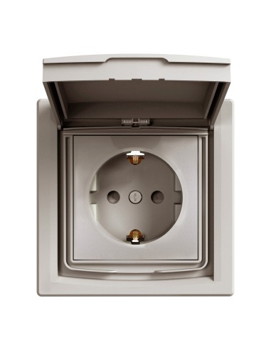 Asfora Gniazdo SCHUKO IP44 z ramką, (jednokrotne) brąz EPH3100369 Schneider