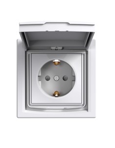 Asfora Gniazdo pojedyncze SCHUKO IP44, białe EPH3100321 Schneider 2