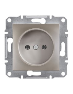 ASFORA Gniazdo pojedyncze 2P bez ramki brąz EPH300 2