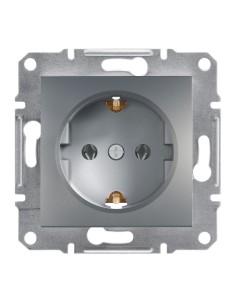 Asfora Gniazdo pojedyncze SCHUKO bez ramki, stal EPH2900162 Schneider 2