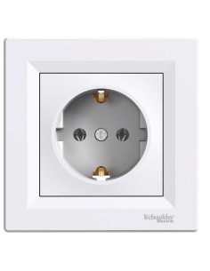 Asfora Gniazdo pojedyncze SCHUKO, białe EPH2900121 Schneider 2