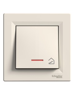Asfora Przycisk "schody" z podś. (śrub.) z ramką, kremowy EPH1900323 Schneider 2