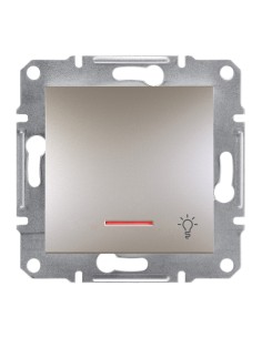 Asfora Przycisk "światło" z podświetleniem bez ramki, brąz EPH1800169 Schneider 2