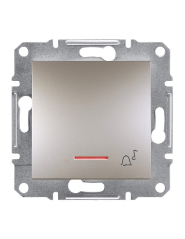 Asfora Przycisk "dzwonek" z podświetleniem bez ramki, brąz EPH1700369 Schneider