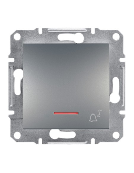 Asfora Przycisk dzwonek z podświetleniem bez ramki, stal EPH1700362 Schneider