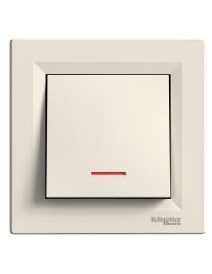 Asfora Łącznik jednobiegunowy z podśw. (16A)z ramką,kremowy EPH1430323 Schneider 2