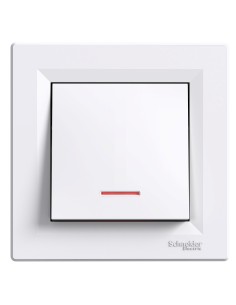 Asfora Łącznik jednobiegunowy z podśw. (16A) z ramką, biały EPH1430321 Schneider 2