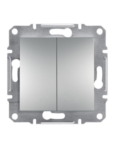 Asfora Przycisk podwójny (z. śrub) bez ramki, aluminiowy EPH1100361 Schneider