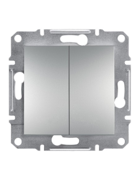 Asfora Przycisk podwójny (z. śrub) bez ramki, aluminiowy EPH1100361 Schneider