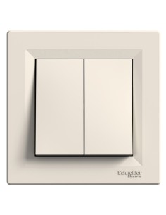 Asfora Przycisk podwójny (zaciski śrubowe), kremowy EPH1100323 Schneider 2
