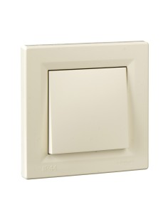 Asfora Łącznik krzyżowy IP44 z ramką, kremowy EPH0500223 Schneider 2