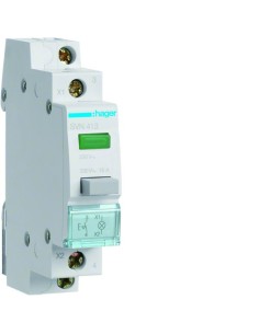 Przełącznik przyciskowy 1NO LED zielona Ith16A 230VAC SVN413 Hager