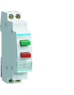 Przycisk sterowniczy 2x 1NO zielony i czerwony Ith16A 230VAC SVN371 Hager