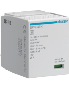 SPD Moduł wymienny T3 MOV 4P sieć TN-S In3kA MOV SPN043N Hager