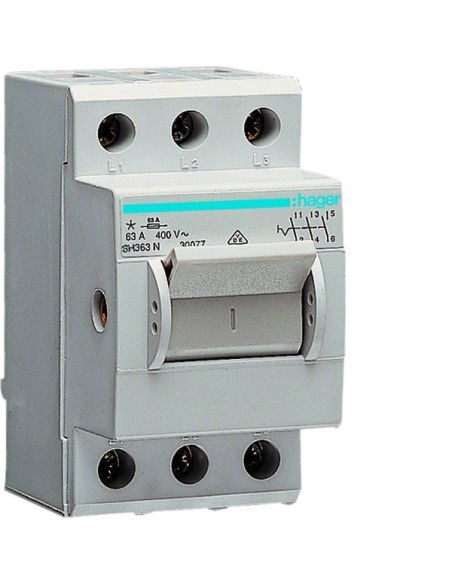 Modułowy rozłącznik izolacyjny w obudowie kompaktowej 3P 63A 400VAC SH363N Hager