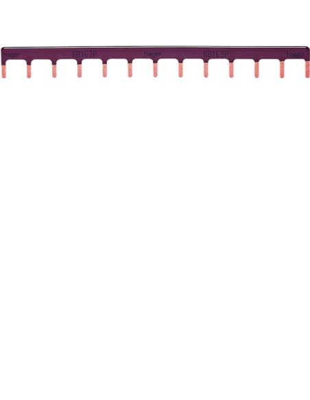 Szyna grzebieniowa kołkowa pozioma 1P 10mm2 13M powłoka brązowa KB163P Hager