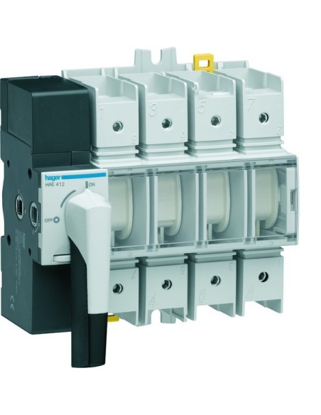 Modułowy rozłącznik izolacyjny obrotowy z widoczną przerwą 4P 125A, rozmiar 4 HAE412 Hager
