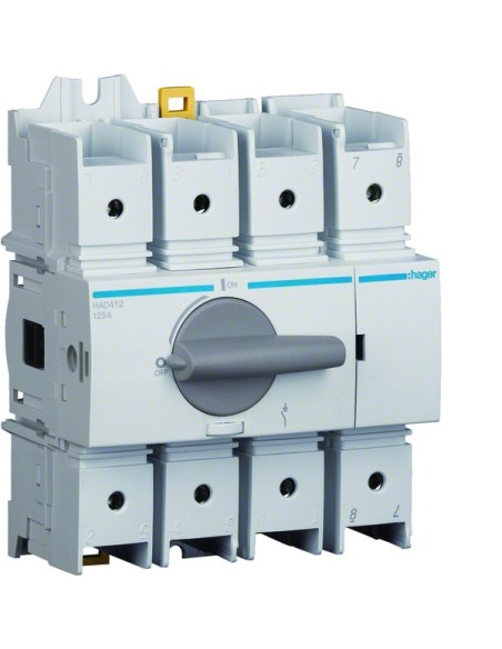 Modułowy rozłącznik izolacyjny obrotowy 4P 125A, rozmiar 3 HAD412 Hager