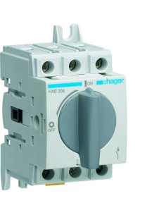 Modułowy rozłącznik izolacyjny obrotowy 3P 63A, rozmiar 1 HAB306 Hager