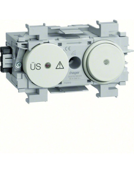 tehalit.WA Gniazdo z ogranicznikiem przeciwprzepięciowym z przełącznikiem WAGO mont kraw krem G003019001 Hager