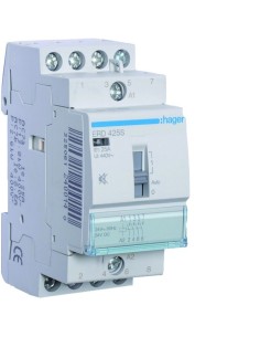 Stycznik cichy z możliwością sterowania ręcznego 24VAC 4NO 25A AC-7a/b ERD425S Hager