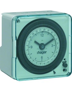 Zegar analogowy dobowy bez rezerwy chodu w obudowie 230V 1NO 16A EH712 Hager