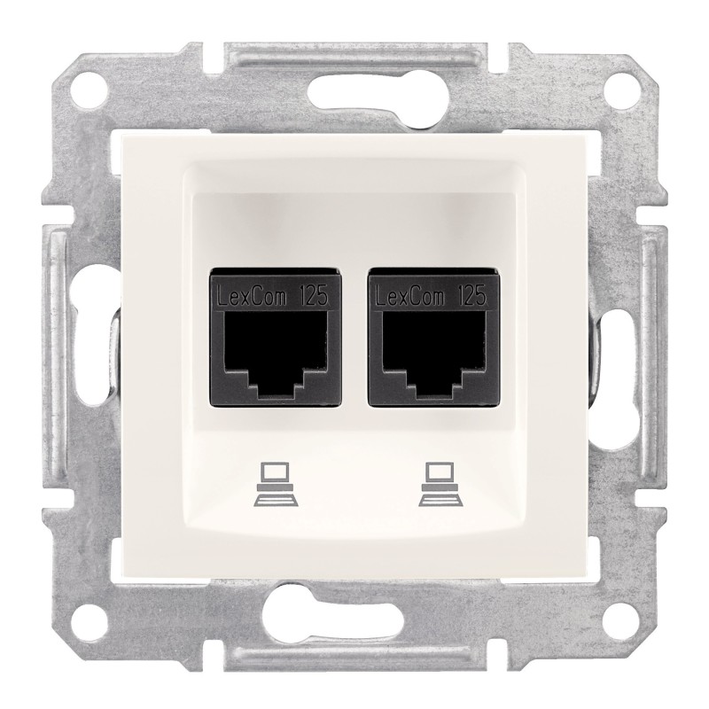 Sedna Gniazdo komputerowe 2x RJ45 kat.6 UTP krem SDN4800123