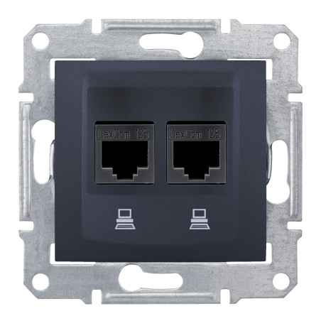 Sedna Gniazdo komputerowe 2x RJ45 kat.6 UTP grafit SDN4800170