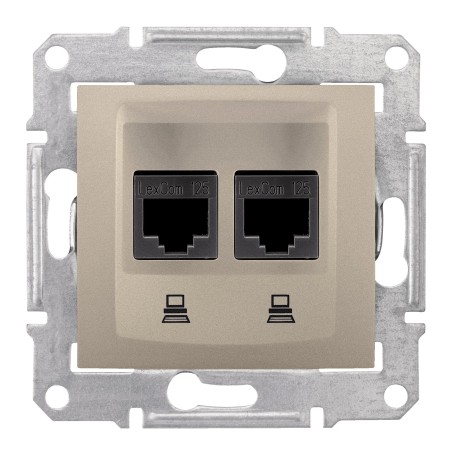 Sedna Gniazdo komputerowe 2x RJ45 kat.5e STP satyna SDN4600168