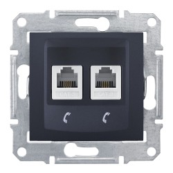 Sedna Gniazdo telefoniczne 2x RJ11 grafit SDN4201170