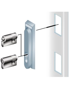 Bębenek i klucz 405 do chowanego uchwytu zamka 3-punktowego — wersja PLM lub PLD NSYTCL405ME