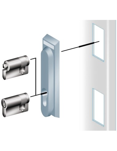 Bębenek i klucz 405 do chowanego uchwytu zamka 3-punktowego — wersja PLM lub PLD NSYTCL405ME