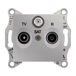 Sedna Gniazdo R/TV/SAT przelotowe (8dB) aluminium SDN3501260