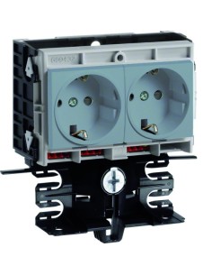 tehalit.SL Nośnik bez pokrywy urządzeń 20x55 2x gniazdo SCHUKO alu SL20055940D1 Hager 2