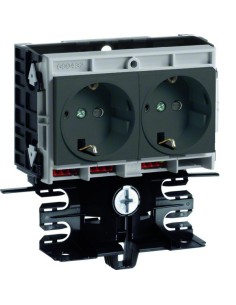 tehalit.SL Nośnik bez pokrywy urządzeń 20x55 2x gniazdo SCHUKO czarny SL200559409011 Hager 2